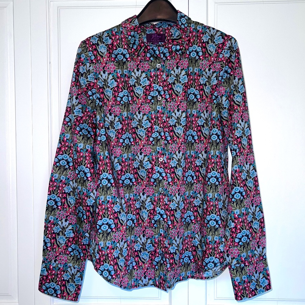 J Crew Liberty print button up cotton shirt - size 8